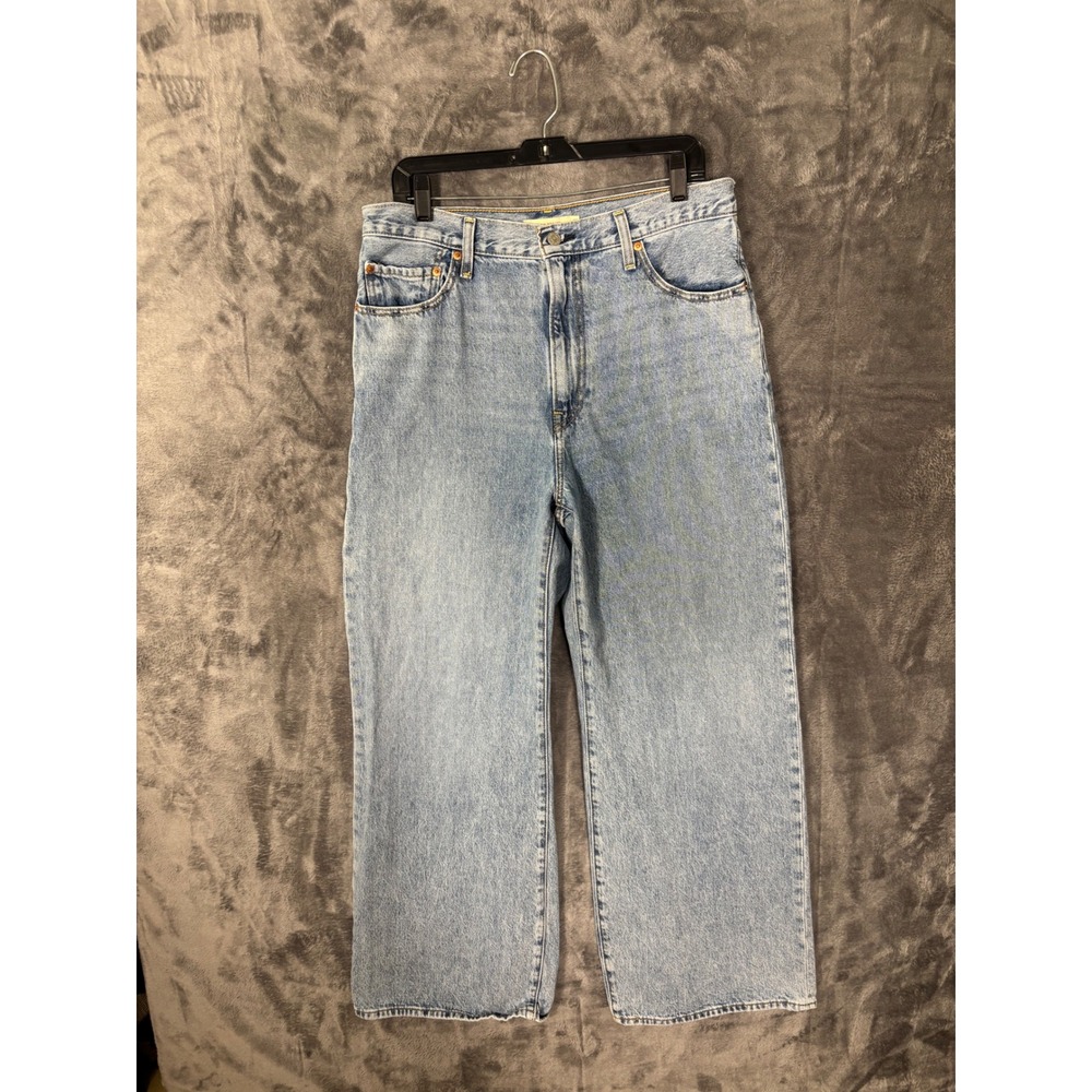 Levis Ribcage Wide Leg Jeans Light Wash High Rise Denim 34x26